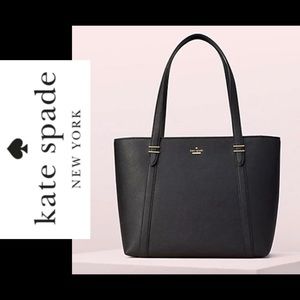 Kate Spade New York Oakwood Street Chandra Pebbled Leather Tote Bag -Black- NWT